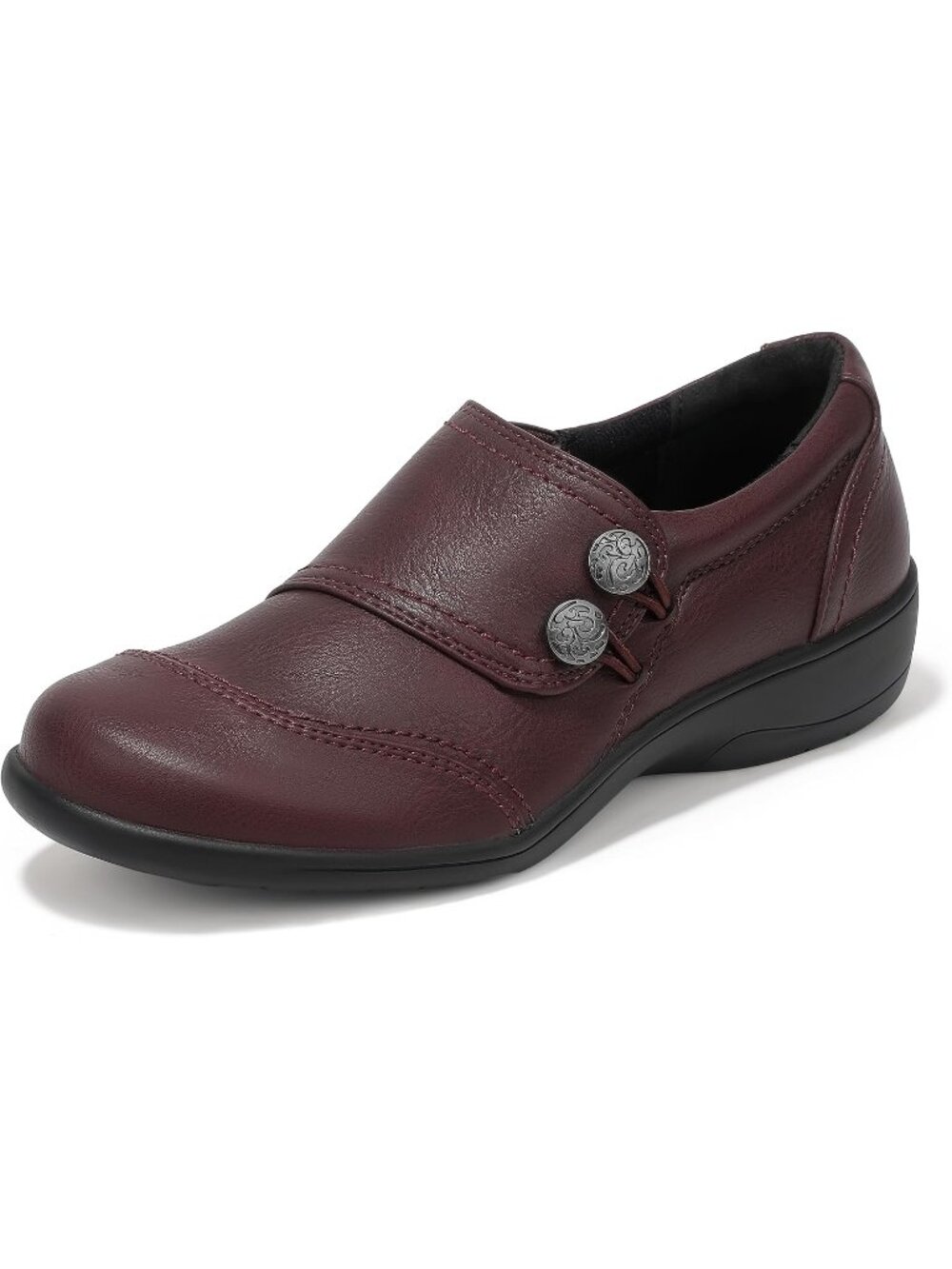🆕Women's Burgundy Pu Loafers Business Casual Shoes Slip On Dressy Walking Flats